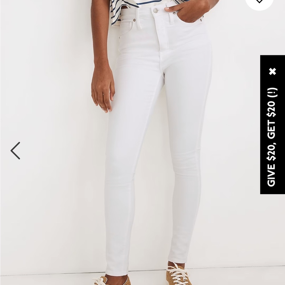 Madewell 10" High-Rise Skinny Jeans in Pure White - Picture 1 of 7
